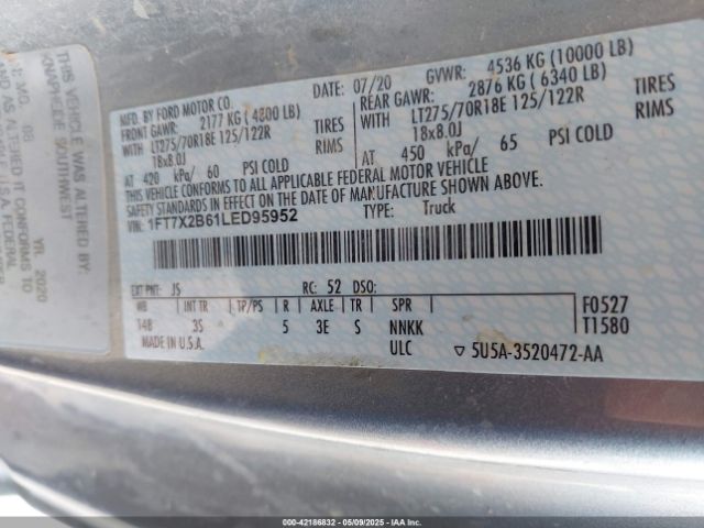 1FT7X2B61LED95952 Ford F-250 Xlt