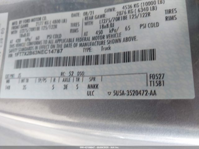 1FT7X2B63NEC14787 Ford F-250 Xlt