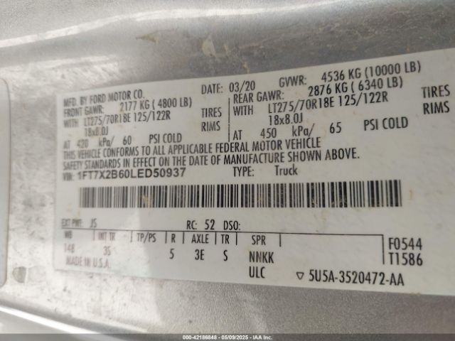 1FT7X2B60LED50937 Ford F-250 Xlt
