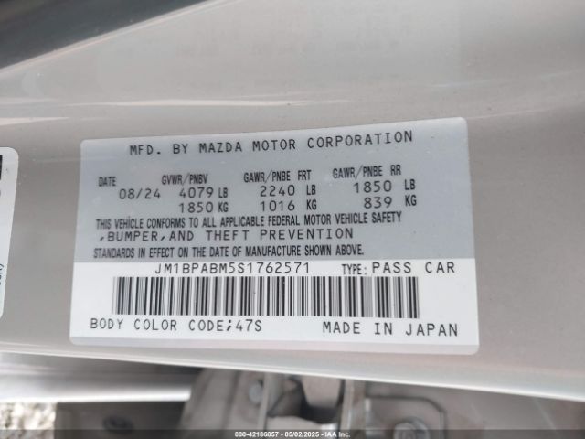 JM1BPABM5S1762571 Mazda Mazda3 2.5 S Select Sport