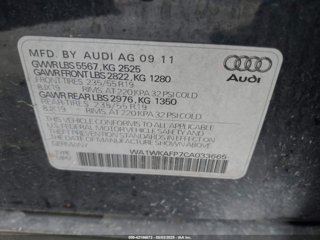 2012 AUDI Q5 WA1WKAFP7CA033665 Photo 8