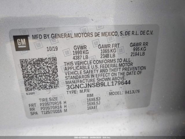 2020 CHEVROLET TRAX 3GNCJNSB9LL179644 Photo 8