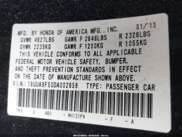 2013 ACURA TL 19UUA9F50DA002659 Photo 8