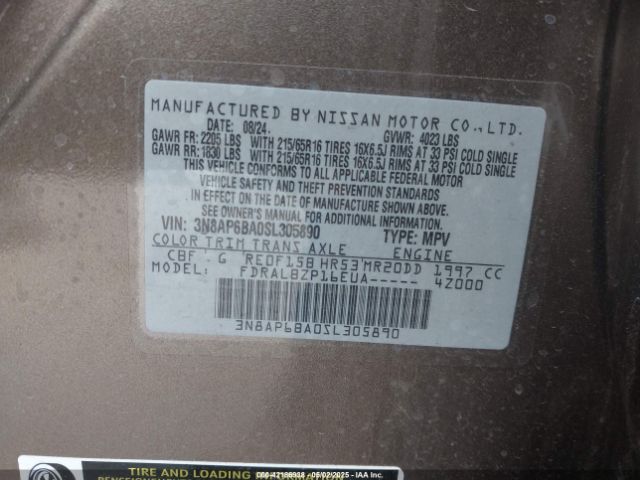 3N8AP6BA0SL305890 Nissan kicks mpv