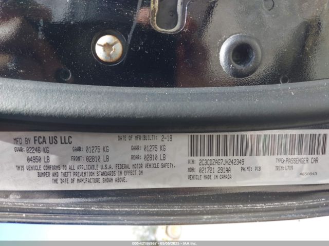 2C3CDZAG7JH242349 Dodge Challenger Sxt