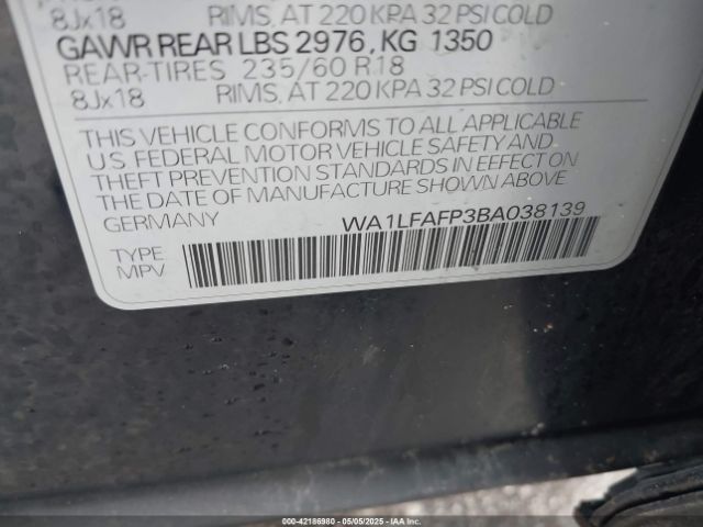 2011 AUDI Q5 WA1LFAFP3BA038139 Photo 8