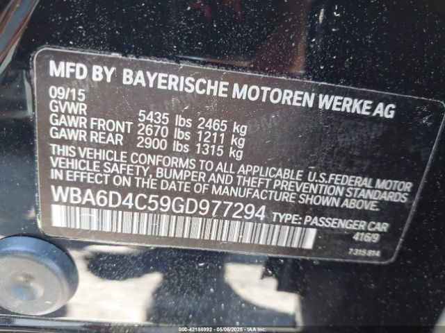 WBA6D4C59GD977294 BMW 650i Gran Coupe
