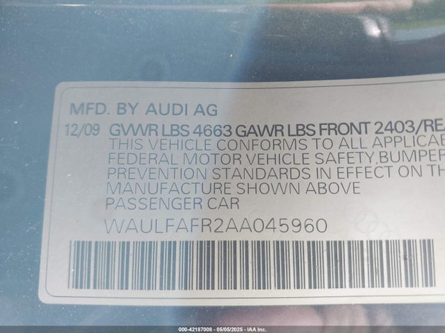 2010 AUDI A5 WAULFAFR2AA045960 Photo 8