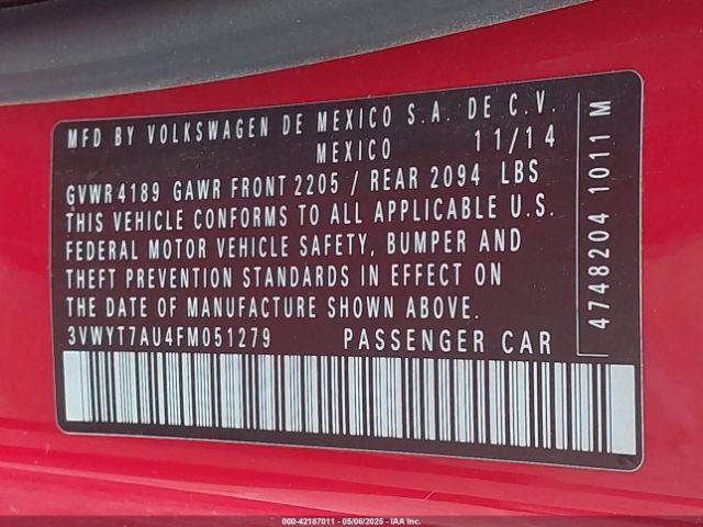 3VWYT7AU4FM051279 Volkswagen Golf Gti 2.0t S 2-door