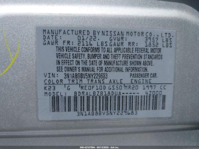 2022 NISSAN SENTRA 3N1AB8BV5NY229683 Photo 8