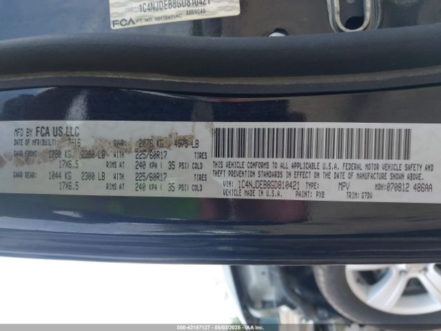 1C4NJDEB8GD810421 Jeep Compass Latitude