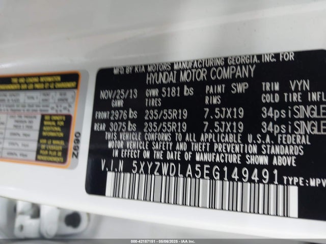 5XYZWDLA5EG149491 Hyundai Santa Fe Sport 2.0l Turbo