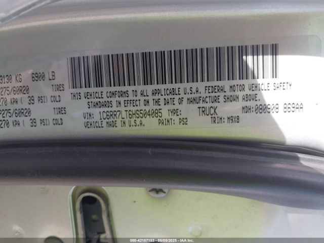 2017 RAM 1500 1C6RR7LT6HS504085 Photo 8