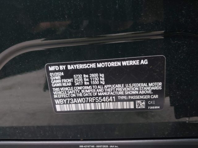 WBY73AW07RFS54641 BMW I4 Edrive40