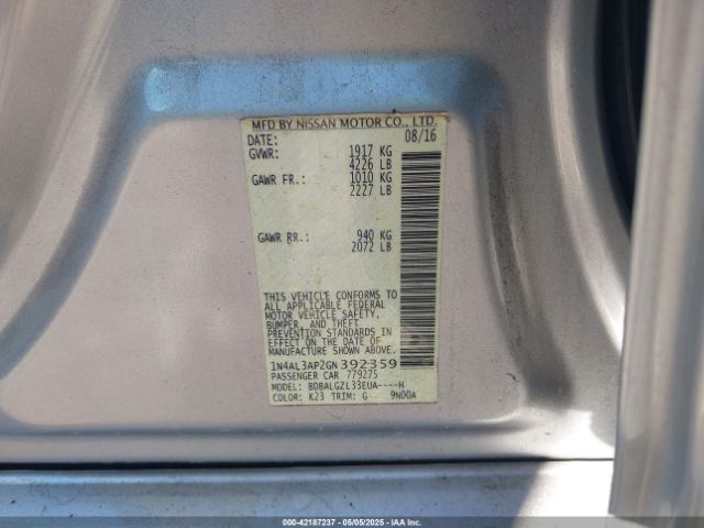 1N4AL3AP2GN392359 Nissan Altima 2.5 S