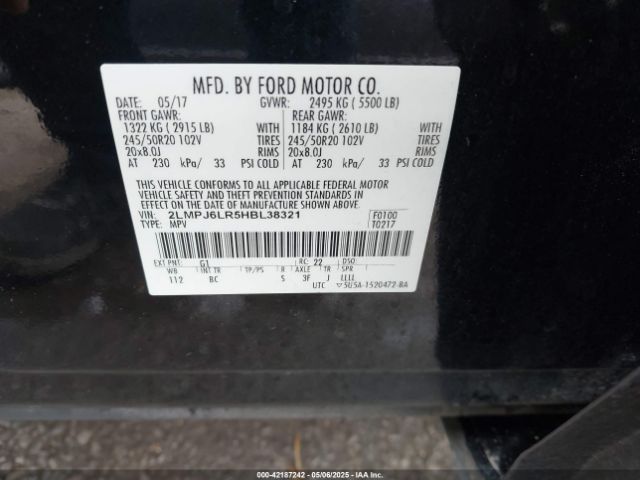 2LMPJ6LR5HBL38321 Lincoln Mkx Reserve