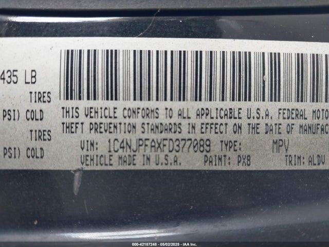 1C4NJPFAXFD377089 Jeep Patriot High Altitude Edition