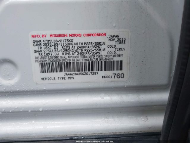 JA4AZ3A35GZ017297 Mitsubishi Outlander Se