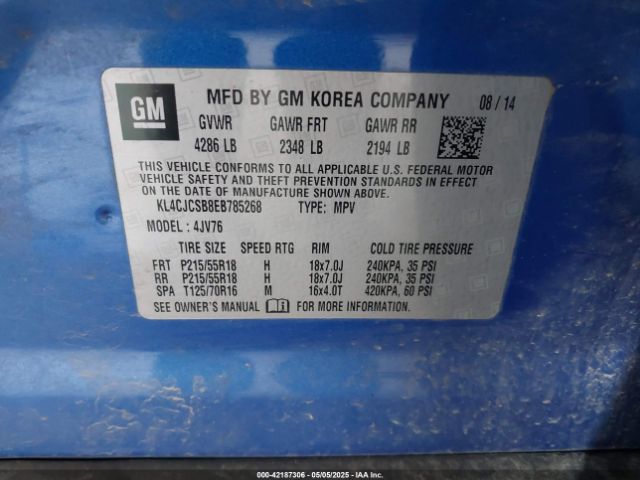KL4CJCSB8EB785268 Buick Encore Leather