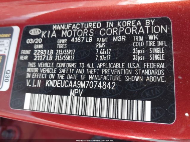 KNDEUCAA9M7074842 KIA SELTOS S