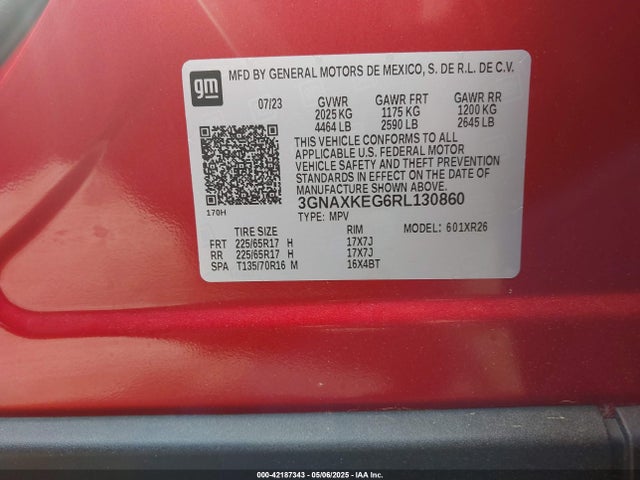 3GNAXKEG6RL130860 Chevrolet Equinox Fwd Lt