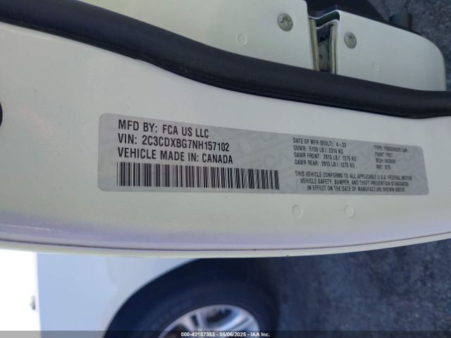2C3CDXBG7NH157102 Dodge Charger Sxt Rwd