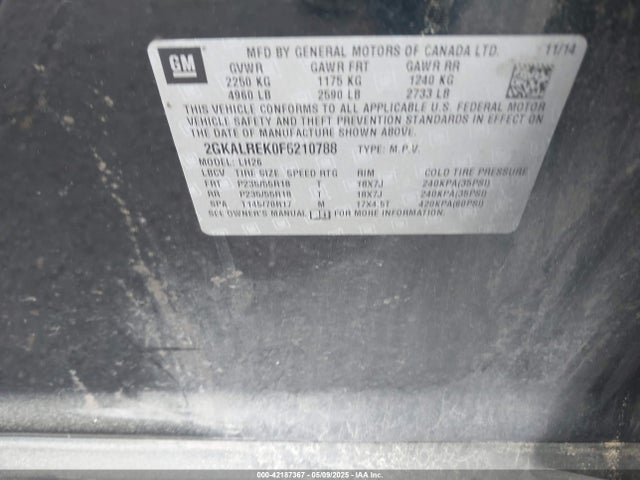 2GKALREK0F6210788 GMC Terrain Sle-2
