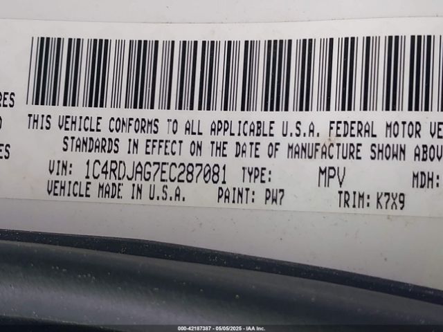 2014 DODGE DURANGO 1C4RDJAG7EC287081 Photo 8