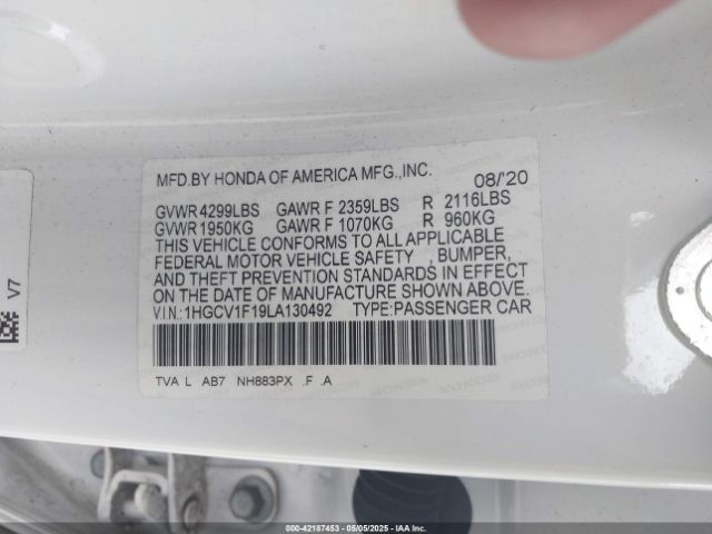 1HGCV1F19LA130492 Honda ACCORD LX