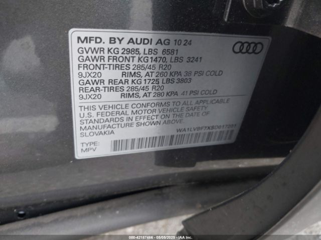 2025 AUDI Q7 WA1LVBF7XSD017201 Photo 8