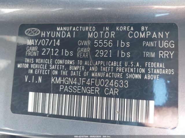 KMHGN4JF4FU024633 Hyundai Genesis 5.0