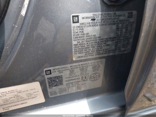 2021 GMC SIERRA 1500 3GTU9CED0MG148543 Photo 8