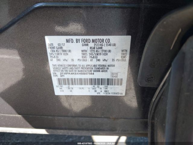 2FMPK4K9XHBB57584 Ford Edge Titanium