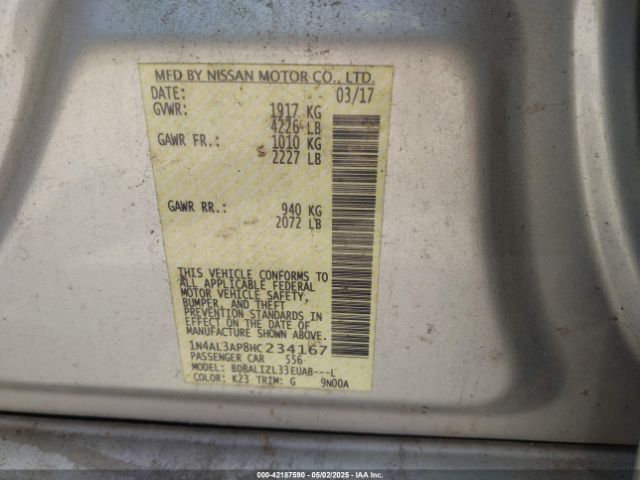 2017 NISSAN ALTIMA 1N4AL3AP8HC234167 Photo 8