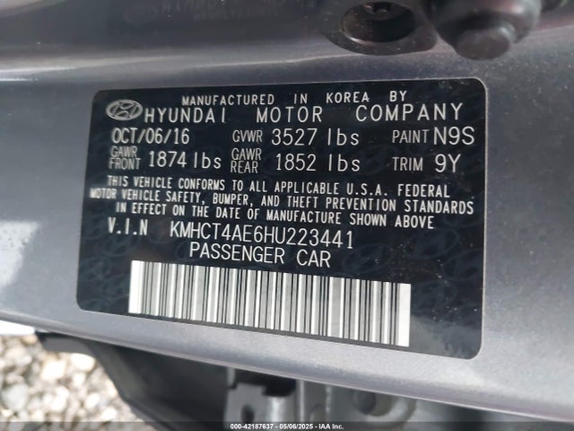 KMHCT4AE6HU223441 Hyundai ACCENT SE