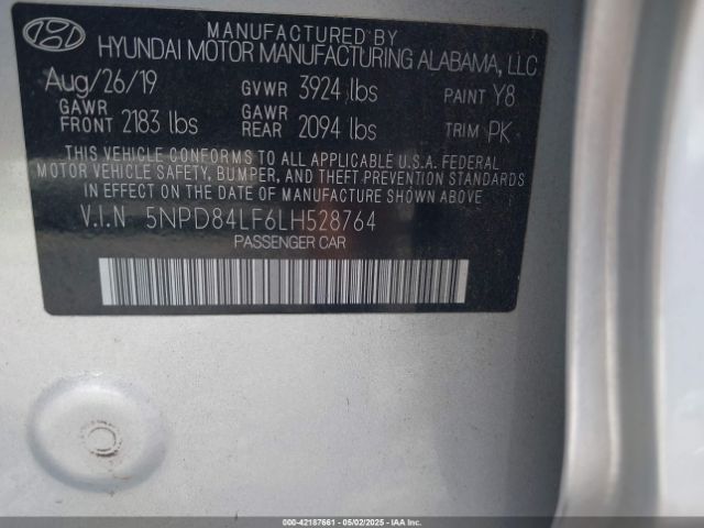 2020 HYUNDAI ELANTRA 5NPD84LF6LH528764 Photo 8