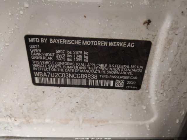 2022 BMW 750 WBA7U2C03NCG89838 Photo 8