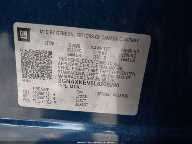 2020 CHEVROLET EQUINOX 2GNAXKEV6L6208290 Photo 8