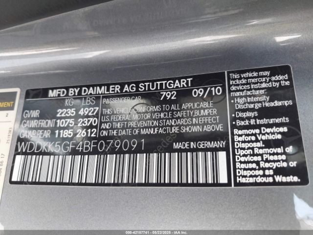 2011 MERCEDES-BENZ E 350 WDDKK5GF4BF079091 Photo 8