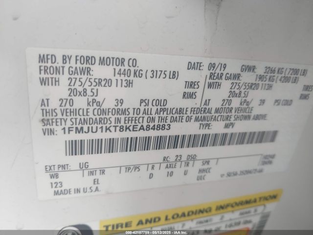1FMJU1KT8KEA84883 Ford Expedition Limited