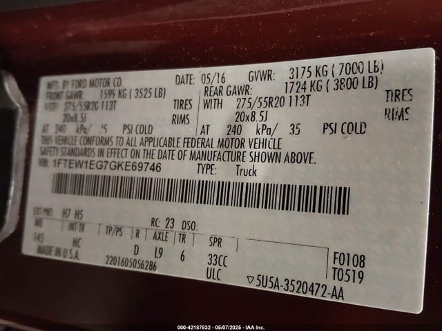 Ford F-150 2016 1FTEW1EG7GKE69746 Image 9