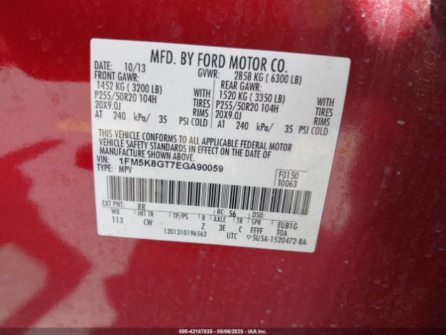 1FM5K8GT7EGA90059 Ford EXPLORER SPORT