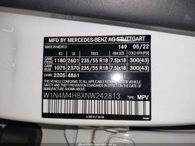 2022 MERCEDES-BENZ GLB 250 W1N4M4HBXNW242813 Photo 8