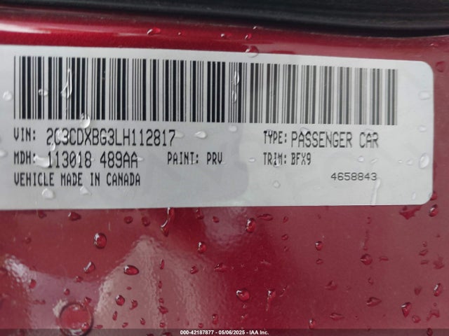 2C3CDXBG3LH112817 Dodge Charger Sxt Rwd