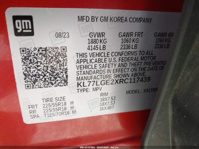 KL77LGE2XRC117439 Chevrolet Trax 1rs