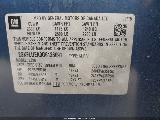 2GKFLUEK9G6126091 GMC Terrain Slt