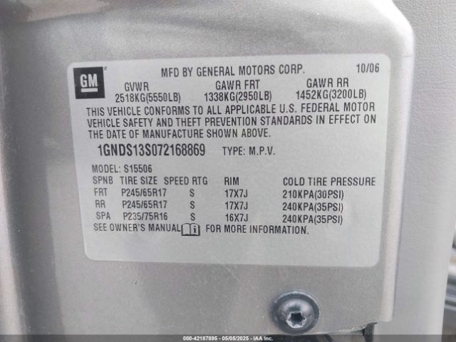 2007 CHEVROLET TRAILBLAZER 1GNDS13S072168869 Photo 8