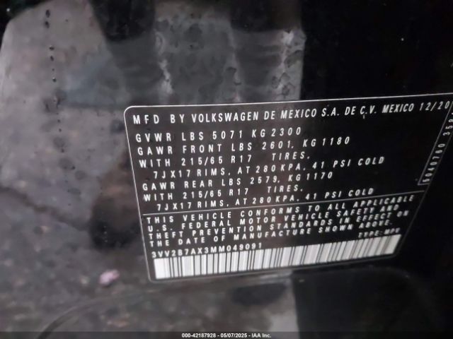 2021 VOLKSWAGEN TIGUAN 3VV2B7AX3MM049091 Photo 8