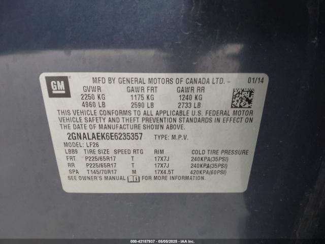 2GNALAEK6E6235357 Chevrolet EQUINOX LS
