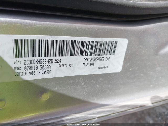 2C3CDXHG3GH281524 Dodge Charger Sxt